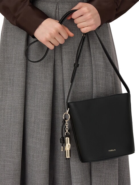 ROXIE Bolso bandolera tipo cubo de piel Ares negro - Bolsos Mujer