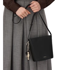 FURLA ROXIE Bolso bandolera tipo cubo de piel Ares negro - Bolsos Mujer - 5