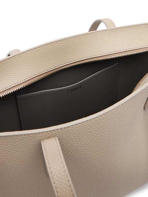 AVA Bolsa de compras mediana de piel lino+gris urbano interior. - Bolsos Mujer