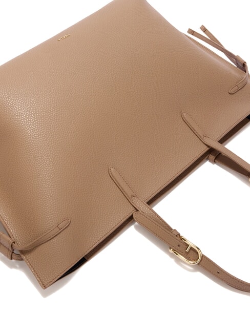 AVA Bolsa de compras grande de cuero caramelo+negro int. - Bolsos Mujer