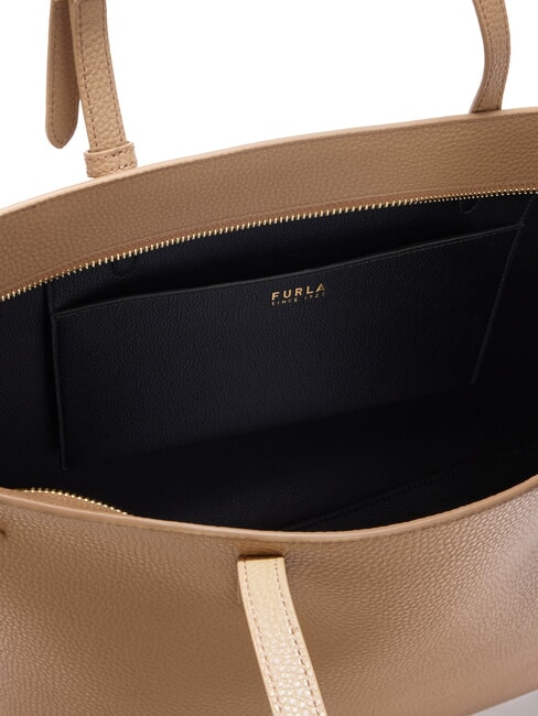 AVA Bolsa de compras grande de cuero caramelo+negro int. - Bolsos Mujer