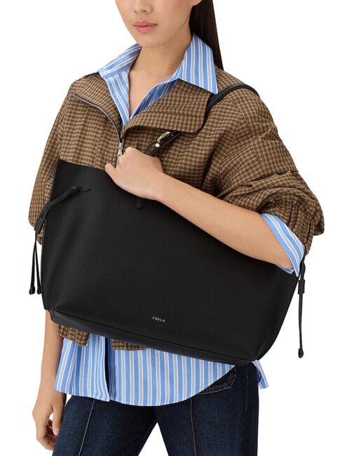 AVA Bolsa de compras grande de cuero negro+negro int - Bolsos Mujer