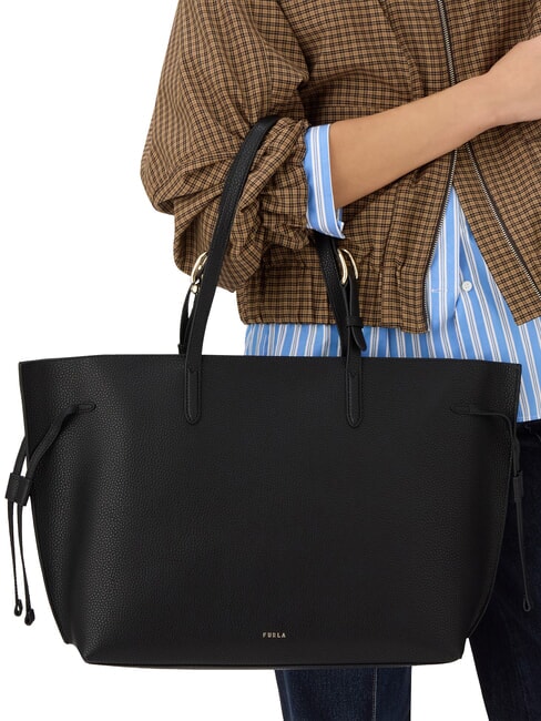AVA Bolsa de compras grande de cuero negro+negro int - Bolsos Mujer