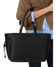 FURLA AVA Bolsa de compras grande de cuero negro+negro int - Bolsos Mujer - 6