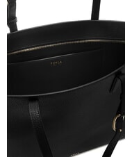 FURLA AVA Bolsa de compras grande de cuero negro+negro int - Bolsos Mujer - 7
