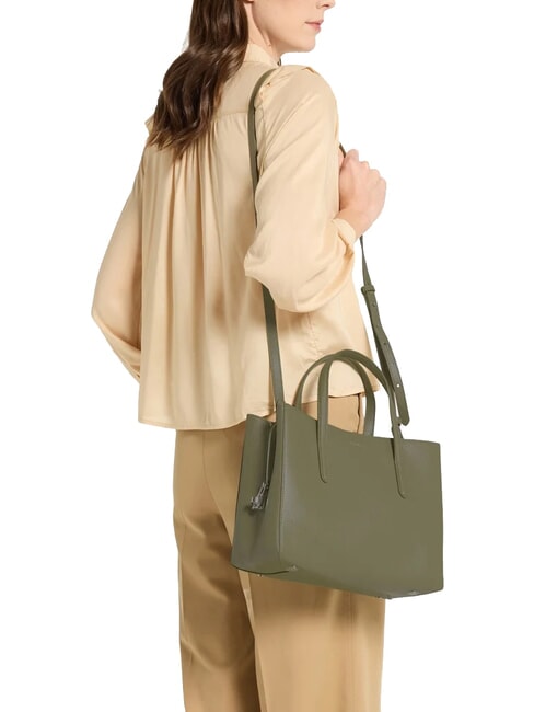 SWAP Bolso de piel con bandolera verde laurel - Bolsos Mujer