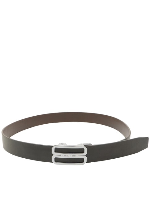 DOUBLEFACE Cinturón de cuero reversible negro/marrón oscuro - Cinturones