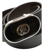 CERRUTI DOUBLE R Cinturón de cuero negro/marrón oscuro - Cinturones - 3