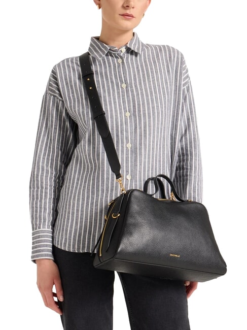 KLICHE Bolso de mano de piel martillada negro - Bolsos Mujer