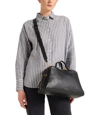 COCCINELLE KLICHE Bolso de mano de piel martillada negro - Bolsos Mujer - 4