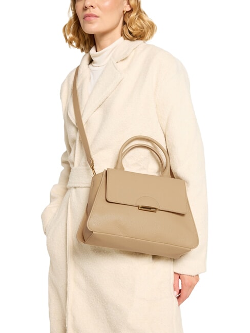 TALEA Mini bolso maletín de piel beige fresco - Bolsos Mujer