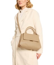 COCCINELLE TALEA Mini bolso maletín de piel beige fresco - Bolsos Mujer - 4