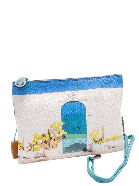 BEYONCE bolso de mano de piel puerta azul - Bolsos Mujer