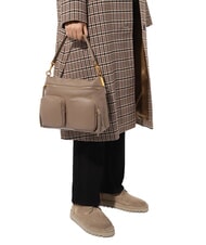 COCCINELLE HYLE Bolso mediano de piel de doble función topo cálido - Bolsos Mujer - 4