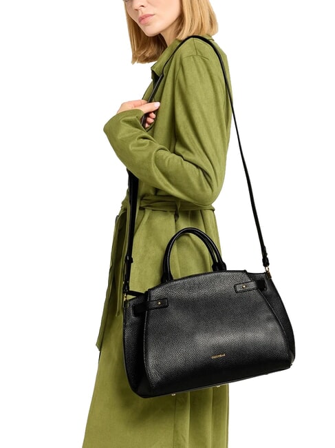 KLICHE Bolso de piel con bandolera negro - Bolsos Mujer