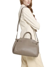 COCCINELLE KLICHE Bolso de piel con bandolera gris claro - Bolsos Mujer - 4