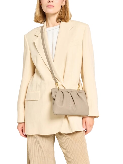 DILETTA SOFT Bolso de mano de piel martillada rosa polvo - Bolsos Mujer