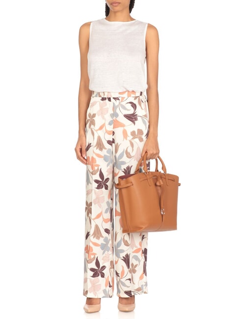 FLORES Bolso tote mediano de piel martillada CUIR - Bolsos Mujer