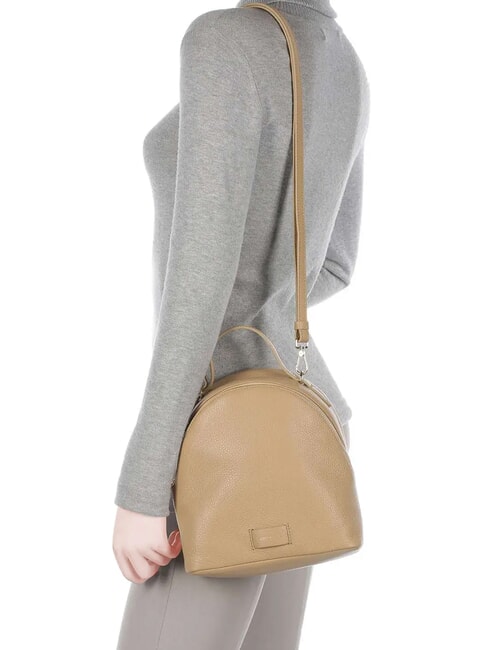VOILE Mini mochila en piel martillada beige fresco - Bolsos Mujer