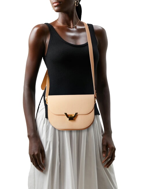 DEW Bolso bandolera de piel martillada amanecer - Bolsos Mujer