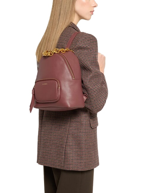 FENIX Mochila pequeña de cuero brandy - Bolsos Mujer