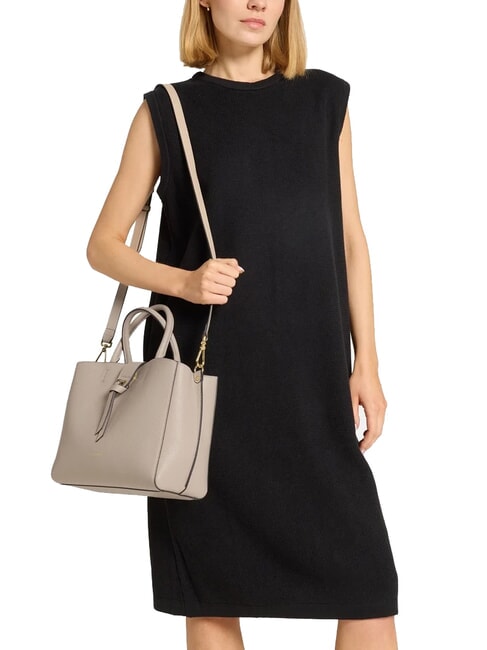 ALBA Bolso de mano de cuero martillado rosa polvo - Bolsos Mujer