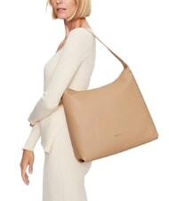 COCCINELLE GLEEN Bolso hobo de piel granulada tostado - Bolsos Mujer - 4