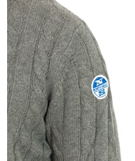 NORTH SAILS N|S suéter de cuello redondo de punto trenzado mezcla gris medio - Suéteres de los hombres - 3