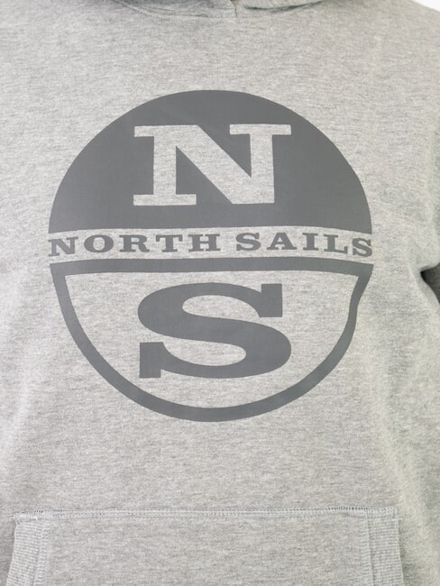 LOGO Sudadera con capucha y bolsillo mezcla gris medio - Sudaderas