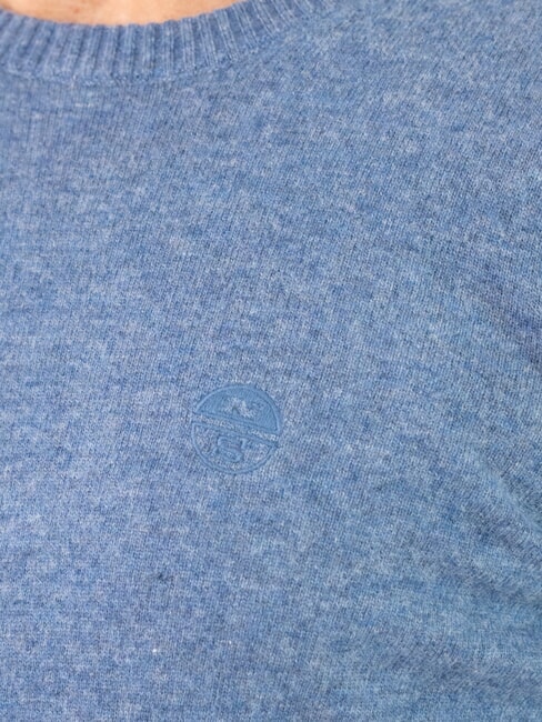 N|S Suéter jaspeado de cuello redondo Denim oscuro - Suéteres de los hombres