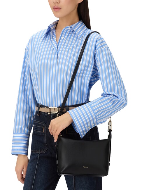 TONIE Bolso pequeño de piel con correa para el hombro negro - Bolsos Mujer