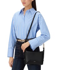 FURLA TONIE Bolso pequeño de piel con correa para el hombro negro - Bolsos Mujer - 5