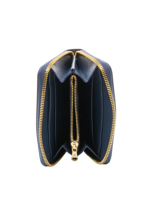 BASIC Cartera peque&ntilde;a de cuero con cremallera azul - Carteras Mujer