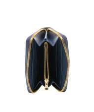 BRACCIALINI BASIC Cartera peque&ntilde;a de cuero con cremallera azul - Carteras Mujer - 2