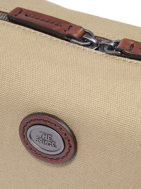 STORY Estuche de belleza de piel y lona marrón rutenio natural/oscuro - Neceser