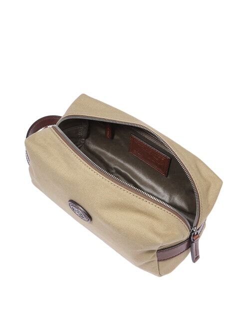 STORY Estuche de belleza de piel y lona marrón rutenio natural/oscuro - Neceser