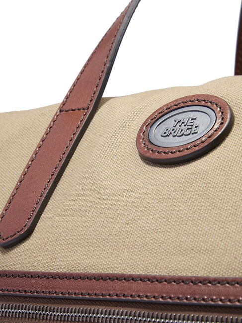 STORY Bolsa de lona pequeña de cuero y tela marrón rutenio natural/oscuro - Bolsas de viaje