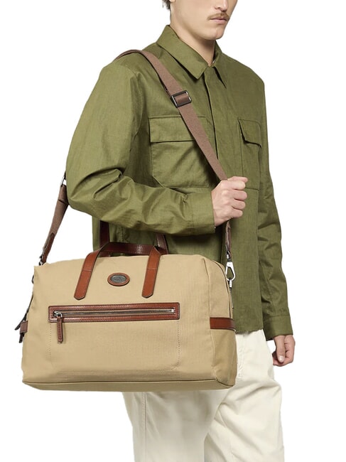 STORY Bolsa de lona pequeña de cuero y tela marrón rutenio natural/oscuro - Bolsas de viaje