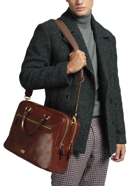 STORY UOMO maletín de cuero para portátil de 15 pulgadas BROWN - Maletines de Trabajo