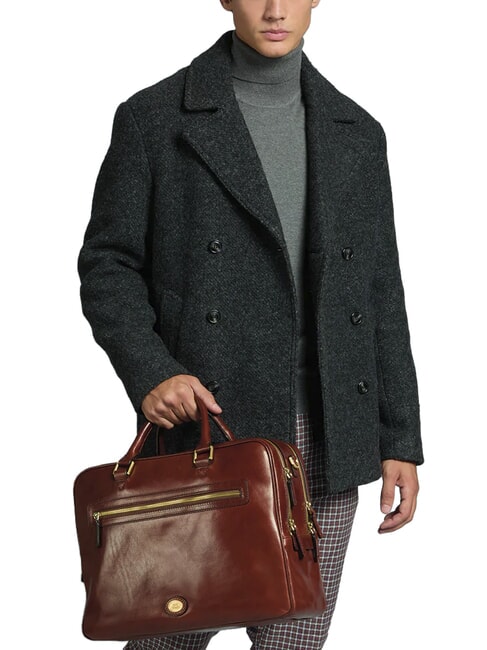 STORY UOMO maletín de cuero para portátil de 15 pulgadas BROWN - Maletines de Trabajo