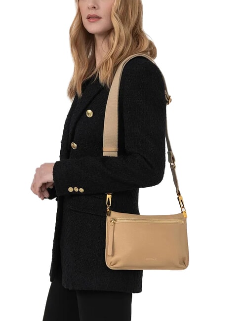 HYLE Bolso bandolera pequeño de piel plano rosetas - Bolsos Mujer