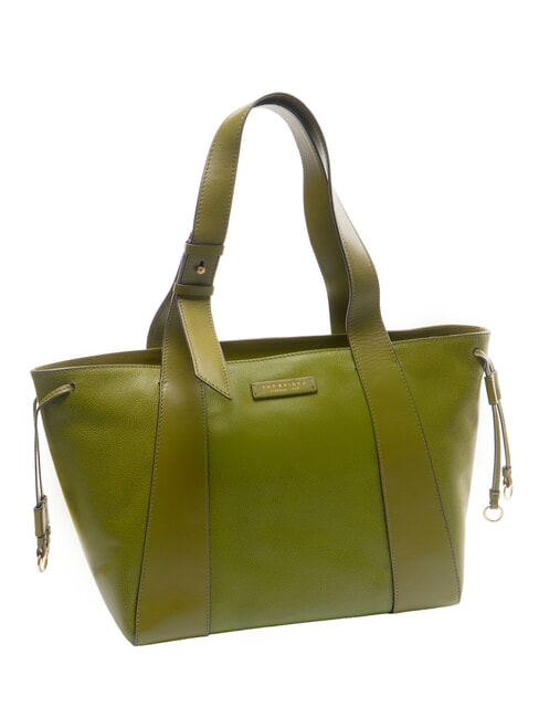 CARLOTTA Bolso shopping de piel al hombro higo verde abb. oro - Bolsos Mujer