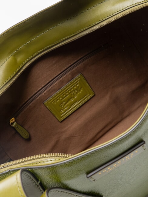 CARLOTTA Bolso shopping de piel al hombro higo verde abb. oro - Bolsos Mujer