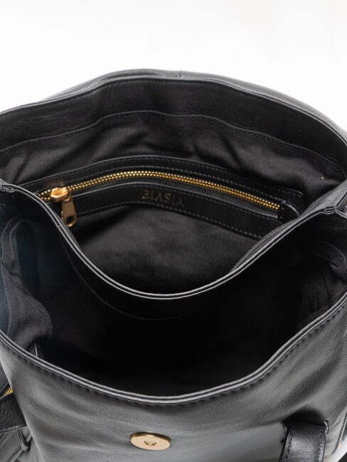 RANCH Bolso de cuero negro - Bolsos Mujer