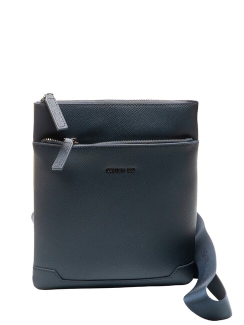 JAKE Bolso plano de piel azul - Bandoleras Hombre