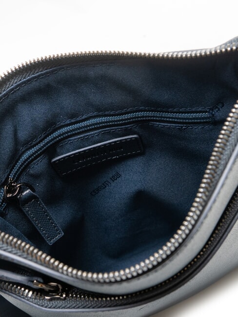 JAKE Bolso plano de piel azul - Bandoleras Hombre