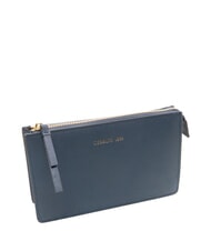 CERRUTI CERRUTIS Bolso de mano tipo clutch con correa para el hombro, de piel azul - Bolsos Mujer - 2