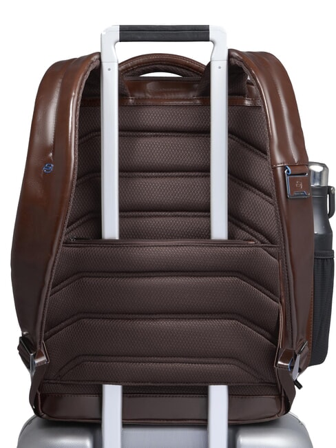 BLUE SQUARE Mochila de cuero Fast-Check para port&aacute;til de 15,6" CAOBA - Mochilas para port&aacute;til