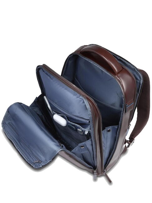 BLUE SQUARE Mochila de cuero Fast-Check para port&aacute;til de 15,6" CAOBA - Mochilas para port&aacute;til