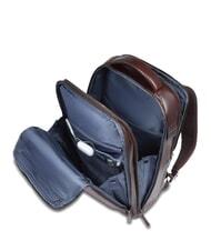 PIQUADRO BLUE SQUARE Mochila de cuero Fast-Check para port&aacute;til de 15,6" CAOBA - Mochilas para port&aacute;til - 5